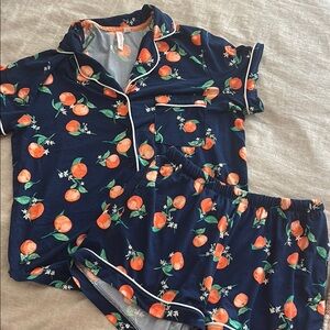 Womens Pajamas with Orange Print